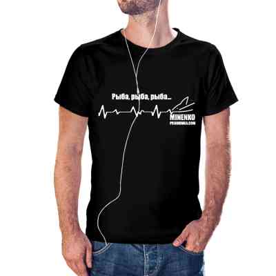 Футболка MINENKO «Рыба, рыба, рыба» (XL) чёрная