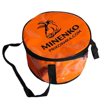 Ведро для прикормки мягкое с крышкой MINENKO D50 (бубен)
