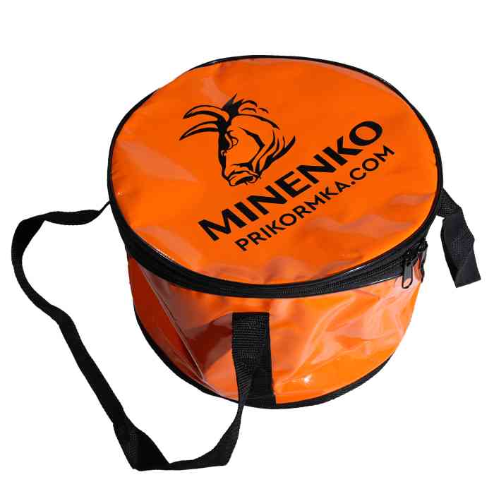 Ведро для прикормки мягкое с крышкой MINENKO D50 (бубен)
